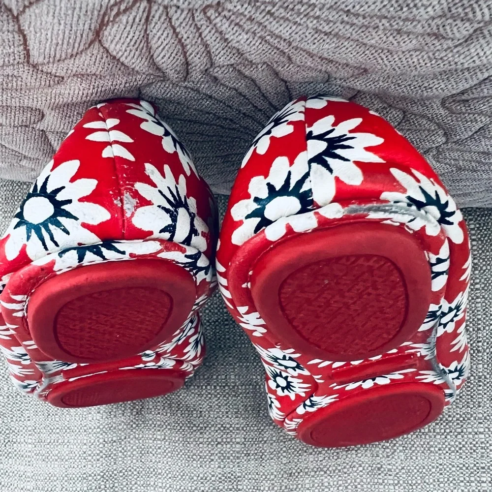 Tory Burch Red Floral Ballerina Flats - Picture 4 of 5